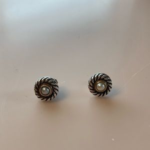 David Yurman Retired Pearl Cookie Earrings